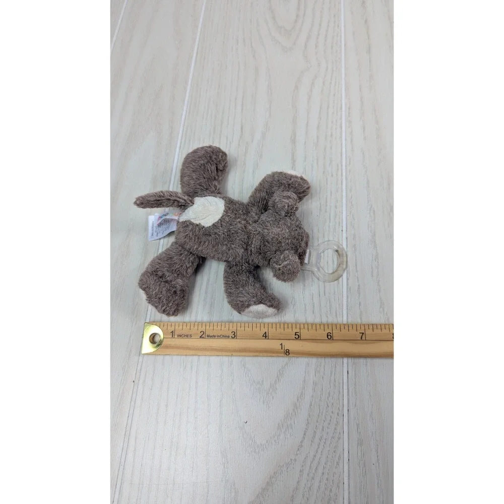 Nookums Paci-Plushies Puppy Dog Pacifier Holder Brown Spot eye Plush FLAW READ